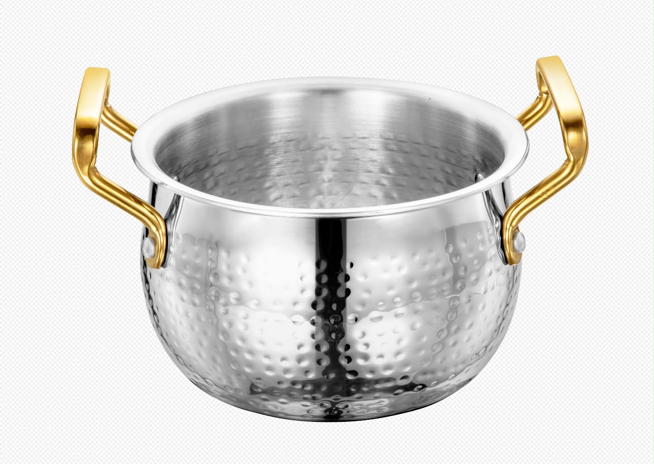 MERUWARE Hammered Steel Saucepot