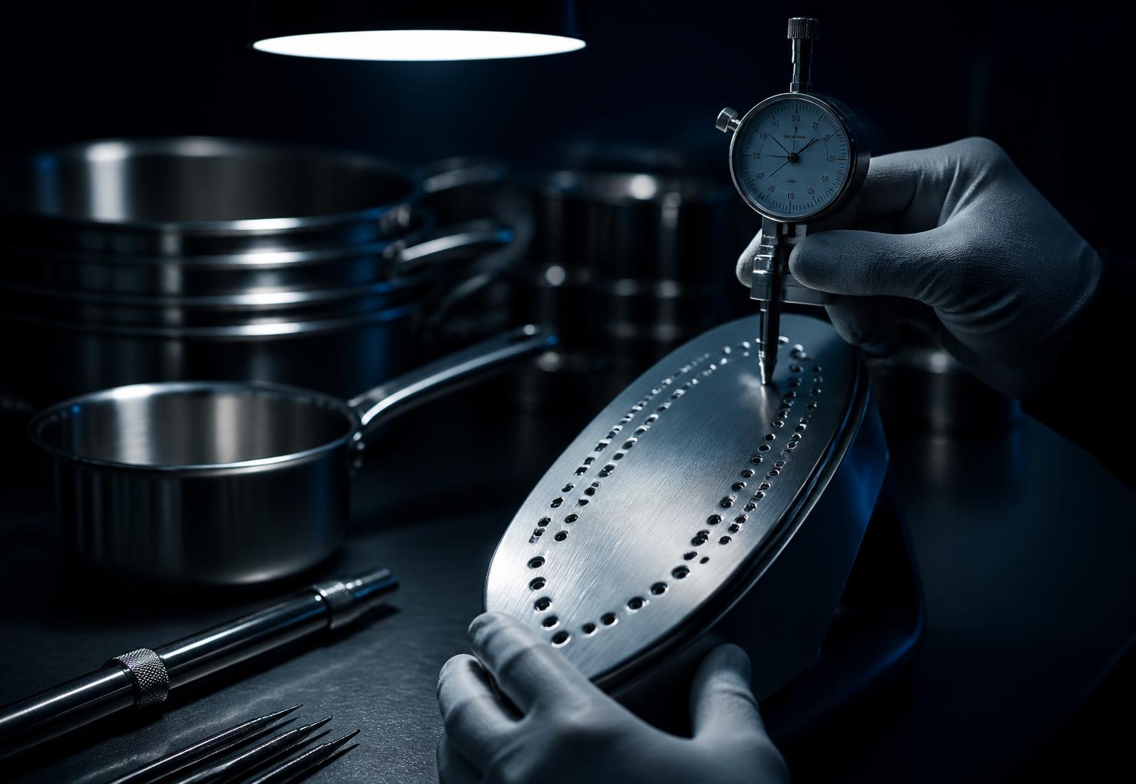 MERU quality assurance inspection of a dry iron soleplate